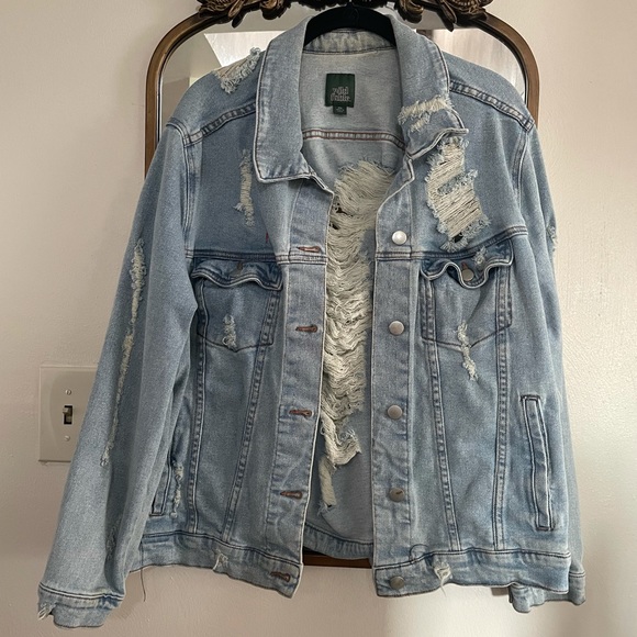 Wild Fable Destructed Jean Jacket 